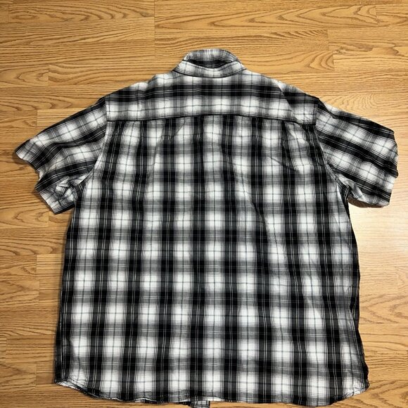 Carhartt Shirt Mens XXL Black Plaid Essential Relaxed Button Down Short Sleeve - Picture 4 of 6